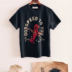 Preowned Imogene + Willie The Godspeed Tee Faded Black Grey Unisex Small